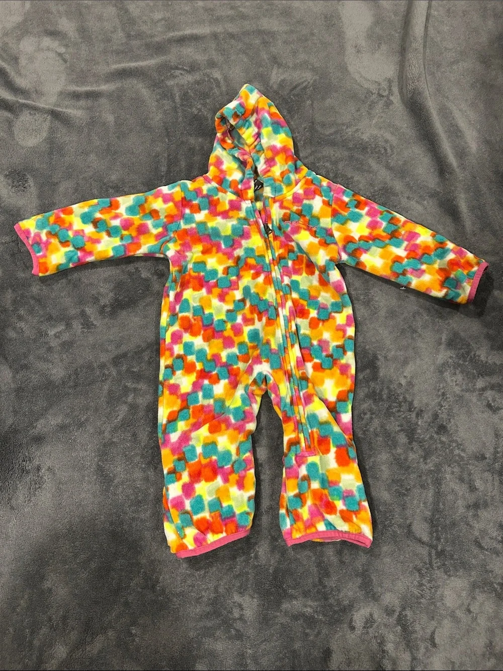 Arctix Multicolor Geometric Hooded Footed Fleece One-Piece